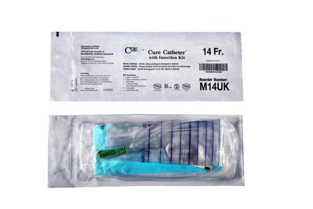 CURE MEDICAL U-Shaped Pocket Urethral Catheters M14UK 90 Each - MDL-CMMM14UK