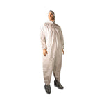 Cellucap Premium White Disposable SMS Coveralls with Hood, Size L - 5519L - 25 Each