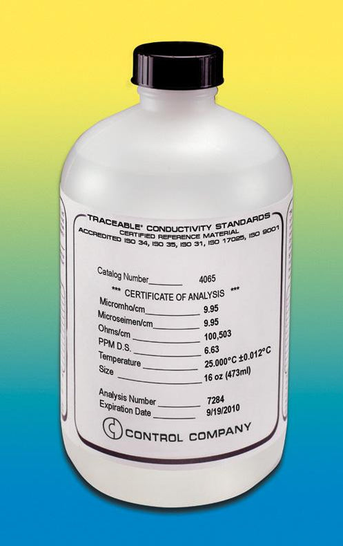 Control Company Traceable Conductivity Solution Standards (CRM) 4065 - 1.0 Each - MDL-CNC4065
