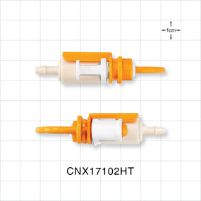 MicroCNX ULT Connector, Genderless, Barbed, High Temperature - Fits 1/8 inch ID Tubing (0.125 inch, 3.18 mm) - CNX17102HT