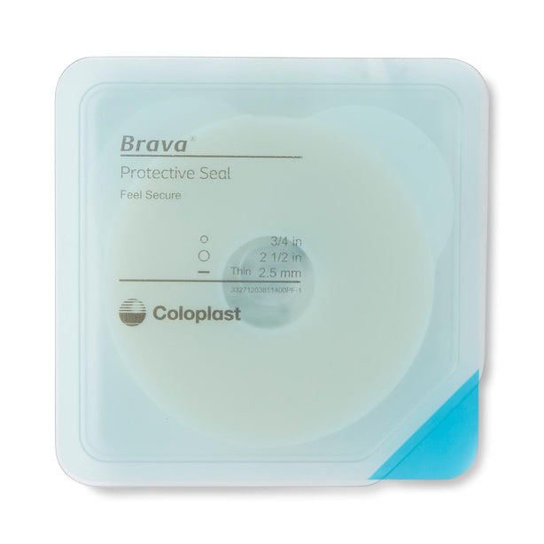 Coloplast Brava Protective Seal, 3/4" Stoma, Thin, 2.5 mm, 2-1/2" Adhesive with 7/8" Seal - 12038 - 10 Each