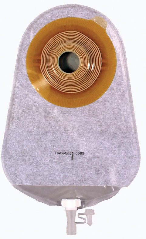 Assura Deep Convex Maxi 10-3/4" / 465 mL Urostomy Pouch, Transparent, Pre-Cut, 1" (25 mm) - 12994 - 10 Each