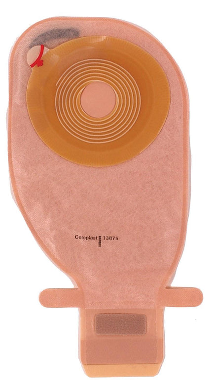 Coloplast Ostomy Systems Assura Flat MAXI 11-1/4" / 530 mL Drainable Pouch with Filter, Opaque, Pre-Cut, 1-3/8" (35 mm) - 13876 - 10 Each