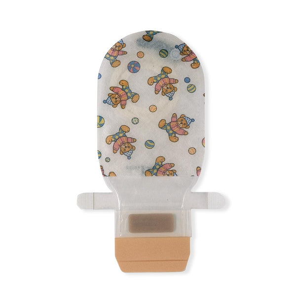 Assura AC Pediatric Drainable Pouch, Opaque (Teddy Bear Print), 5-1/2" Long, Orange Code - 14691 - 10 Each