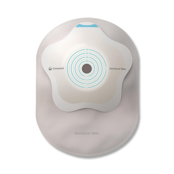 Coloplast SenSura Mio Convex Flip 1-Piece Closed Ostomy Pouch with Inspection Window, Maxi, Star-Shaped Barrier, Cut-to-Fit, Opaque, Large Barrier, 3/8" to 2-3/8" Stoma - 18180 - 10 Each