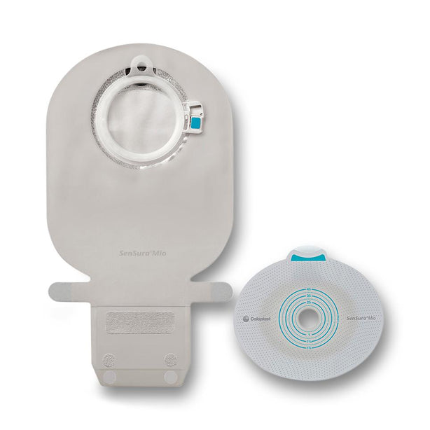 SenSura Mio Click 2-Piece Single-Use Ostomy Kit, Extended-Wear Maxi Pouch with EasiClose Wide Outlet (COI11483), Flat Barrier with Belt Tabs (COI10522), Transparent, Cut-to-Fit, 3/8" to 2-1/8" Stoma - 21008 - 5 Each