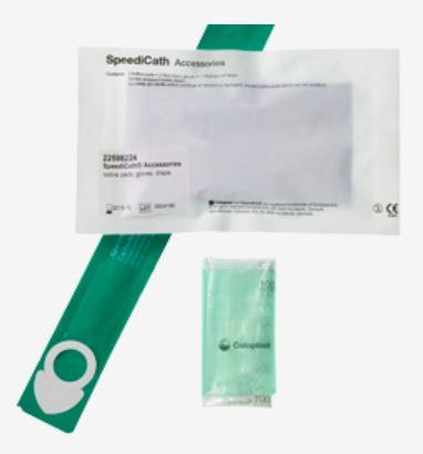 Coloplast Standard SpeediCath Sterile Intermittent Male Catheter with Collection Bag and Insertion Supplies, Straight Tip, Hydrophilic Coating, 18 Fr x 14" - 28486 - 100 Each