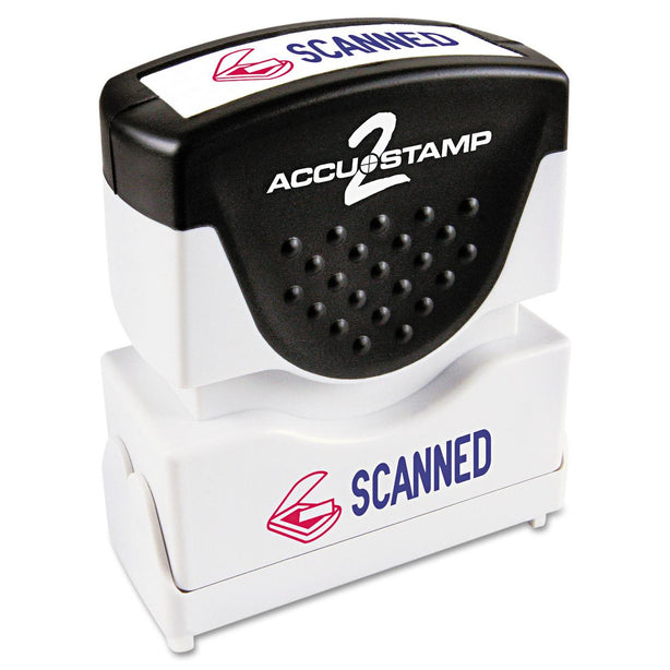Consolidated Accustamp2 Shutter Pre-Inked SCANNED Message Stamp, Red and Blue - 35606 - 1 Each