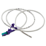 Cardinal Standard Adult Kangaroo Nasogastric Feeding Tube with 3 g Weighted Tip, Rigid Port, No Stylet, 8 Fr x 43" - 8884720841E - 10 Each