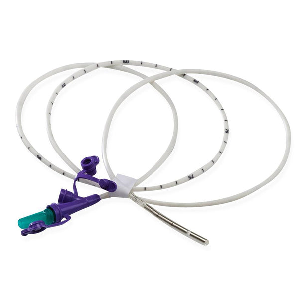 Cardinal Standard Adult Kangaroo Nasogastric Feeding Tube with 5 g Weighted Tip, Rigid Port, Stylet, 10 Fr x 43" - 8884721088E - 1 Each