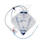 Cardinal 100% Dover Silicone Foley Drainage Bag Tray with Coude Tip, Luer-Lock Sampling Port, Adhesive Catheter Securement, 5.3 mm Channel, 16 Fr - COVPP16CSD