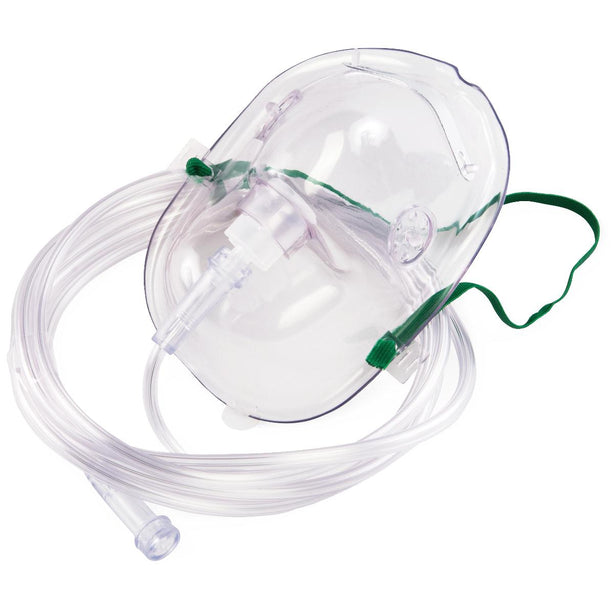 Medsource Labs Medium Concentration Face Mask, Adult, 7' Oxygen Supply Tubing, PVC F / MD - MS-26041 - 50 Each