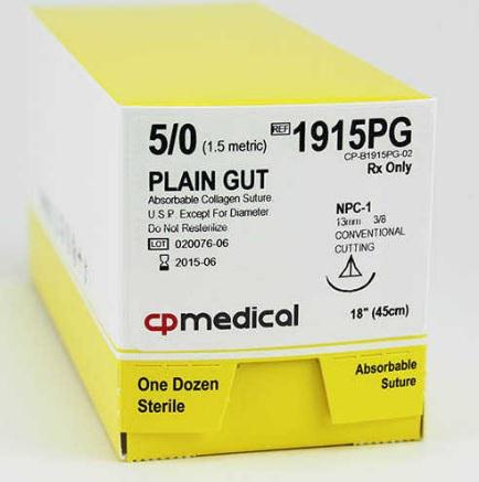 Cp Medical Plain Gut Natural Absorbable Suture CPM 1915PG 12.0 Each-MDL-CPQ1915PG