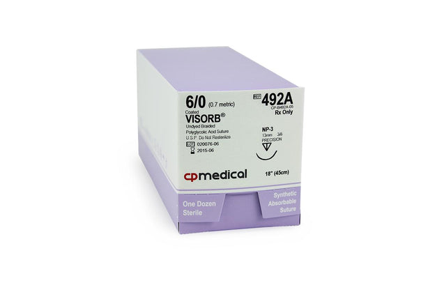 Cp Medical Visorb Undyed Synthetic Absorbable Sutures 492A 12.0 Each-MDL-CPQ492A