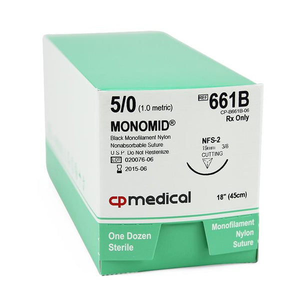 Cp Medical Monomid Nylon Suture 661B - 12.0 Each - MDL-CPQ661B