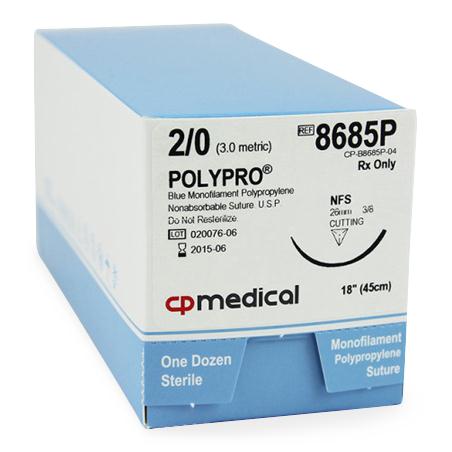 Cp Medical Polypro Non-Absorbable Needled Suture 8685P - 12.0 Each