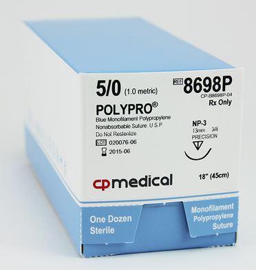 Cp Medical Polypro Non-Absorbable Needled Suture 8698P - 12.0 Each