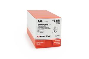 CP MEDICAL Monoswift PGCL Synthetic Absorbable Suture L494 12 Each - MDL-CPQL494