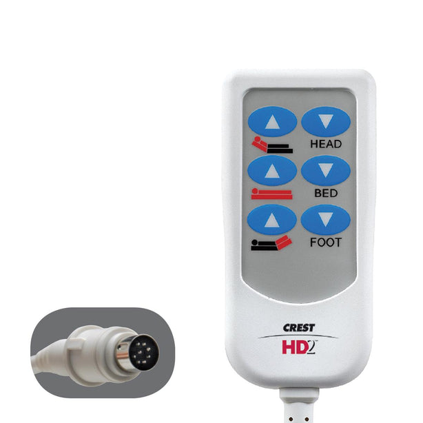 HD2 6-Function Patient Control for Invacare and Hillrom Beds - BCAG601 - 1 Each - MDL-CREBCAG601