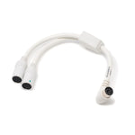 Crest Standard CA16D16N1-01 Type Y3 Nurse Call Adapter, TekTone 8-pin DIN Plug to (2) 8-pin DIN Plugs, Right Angle Wall End - MDL-CRECA16D16N1 - 1 Each