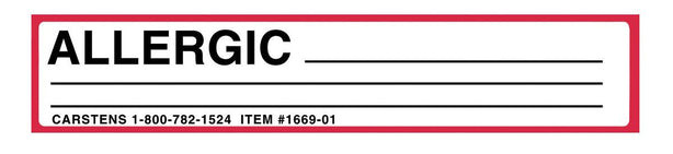 Carstens Allergy Card 1669-01 - 100.0 Each