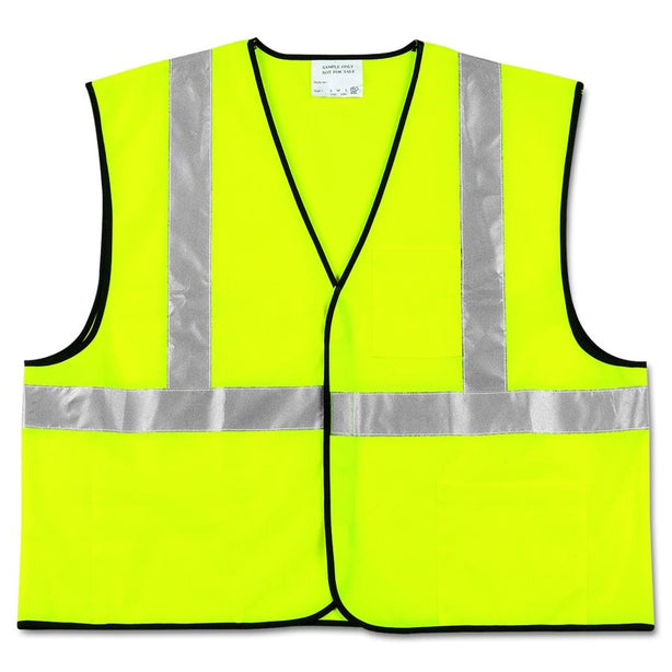 Mcr Class-2 Class 2 Safety Vest, Fluorescent Lime with Silver Stripe, Polyester, Size 2X-Large - VCL2SLXL2 - 1 Each