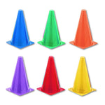Champion Sports Vinyl Indoor / Outdoor Flexible Cone Set, Assorted Colors - TC9SET - 6 Each