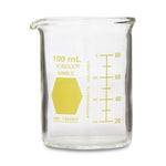 Dwk Life Sciences KIMAX Colorware Glass Yellow-Coded Griffin Beaker, Low Form, 100mL - CSX14000Y100