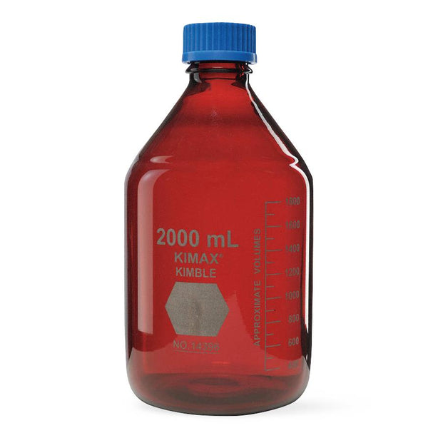 Dwk Life Sciences Kimble Round Glass Media Bottles with Blue Screw Caps 14399-2000 - 1.0 Each - MDL-CSX143992000