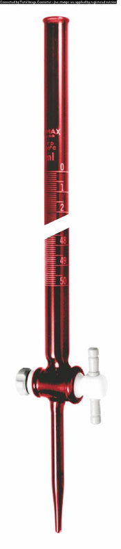 Ray-Sorb Straight Bore Buret, Class B, 50 mL, Kimble Raysorb PTFE Stpk - 17033F-50 - 1 Each