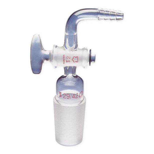 Dwk Life Sciences Kimble Right-Angle Flow Control Inlet Adapter, Glass Stopcock, 29/42 ST Joint, 130 mm H - CSX1850002942