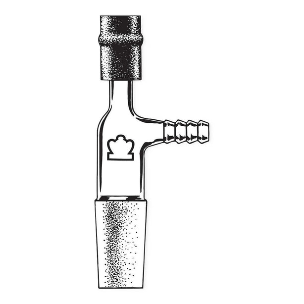 DWK Kimble Kontes Adapter 195500-2440 Thermometer Inlet with #2 Hose Connection, 24/40 Joints - MDL-CSX1955002440 - 1 Each