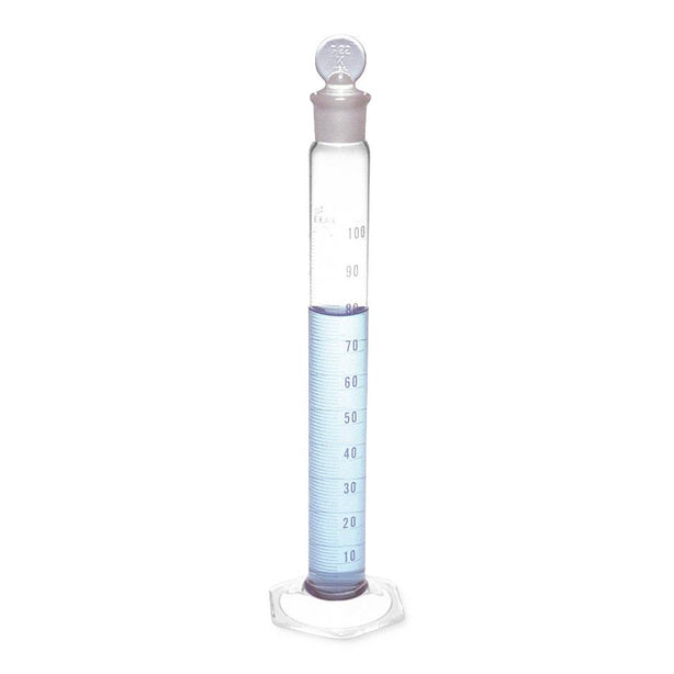 Dwk Life Sciences Kimble Class B Cylinder with Single Metric Blue Scale, Standard Taper Stopper, 100mL - CSX20040100
