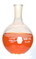 Dwk Life Sciences Kimble Round Bottom Short Neck Round-Bottom Short-Neck Flask, 24/40 ST Joint, 50mL - 25285-50 - 12 Each
