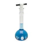 DWK Kimble Color Coded KIMAX Class A Volumetric Flask with Black Standard Taper PTFE Stopper, Calibrated To Contain, 25mL - 28014F-25 - 12 Each