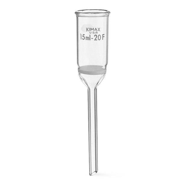 DWK Kimble Funnel 28400-151 Buchner with KIMFLOW Fritted Disc, Coarse Porosity, 15 mL Capacity, 8 mm Stem Outer Dimensions, 75 mm Stem Length - MDL-CSX28400151 - 6 Each