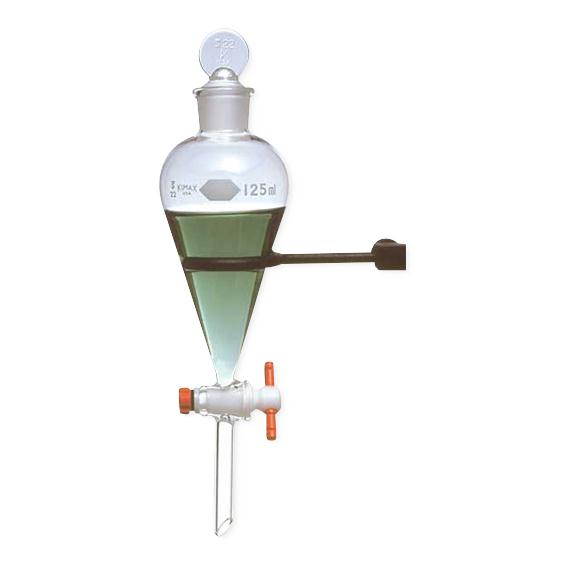 Dwk Life Sciences Kimax Squibb Pear-Shaped Separatory Funnel with PTFE Size 6 Stopcock, 38 Standard Taper Stopper, 60 mm L Stem, 2000 mL Capacity - 29048F-2000 - 2 Each