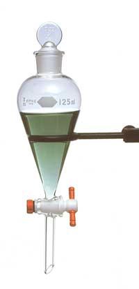 Dwk Life Sciences Kimble Autoclavable Sep Stopck Squibb Pear-Shaped Separatory Funnel with PTFE Stopcock, 500 mL Volume, 4 mm O.D. x 60 mm L Stem - 29048T-500 - 4 Each