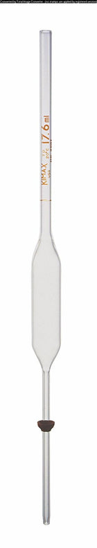 DWK Kimble Sealed Contain Milk Test Babcock Pipette, To Deliver, 17.6 mL - 3001-176 - 12 Each