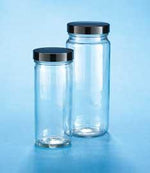 Dwk Life Sciences Kimble Clr Attached Tall Straight-Sided Clear Glass Jar, Phenolic Cap with PTFE-Faced Foam Liner, 8oz., Convenience Packs - 5510858V-86 - 24 Each