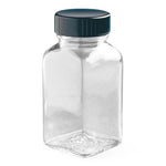 DWK Kimble SQ Tab Clear Glass Square Tablet Bottles, Polyethylene Cone, 30mL - 5910133C-25 - 288 Each