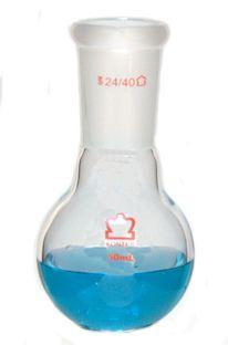 Dwk Life Sciences Kimble Single Standard Taper Neck Heavy Wall Single-Neck Heavy-Wall Round-Bottom Flask, 24/40 ST Joint, 50mL - CSX6010000124