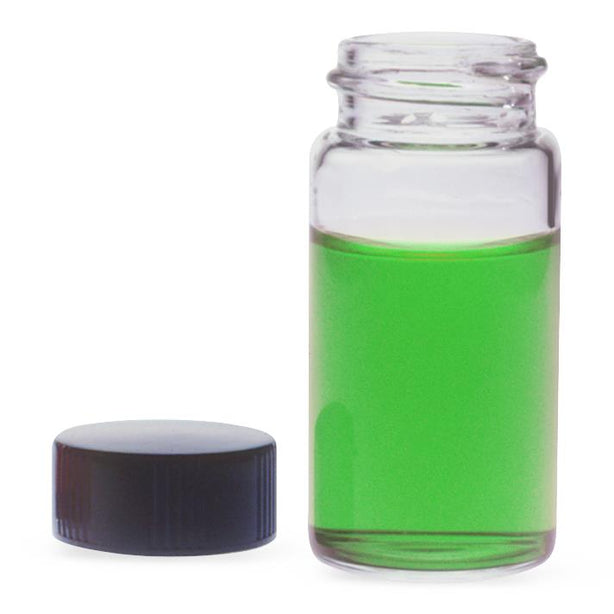 DWK Kimble 60910D-3 51 Expansion Borosilicate Glass Vial with Rubber Cap and PV Liner, 19 x 65 mm, 15-425, 3 Dram - MDL-CSX60910D3 - 1152 Each