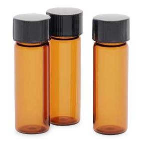 DWK Kimble 60911B-1 33 Expansion Borosilicate Amber Glass Vial with Phenolic Cap Attached, 15 x 45 mm - MDL-CSX60911B1 - 144 Each