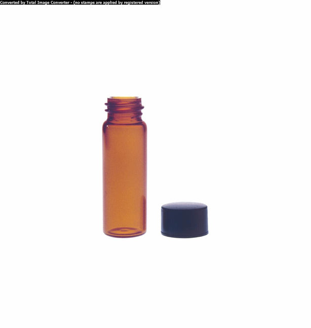 DWK Kimble 60912B-1 33 Expansion Borosilicate Amber Glass Vial with Phenolic Cap Attached, 15 x 45 mm - MDL-CSX60912B1 - 200 Each