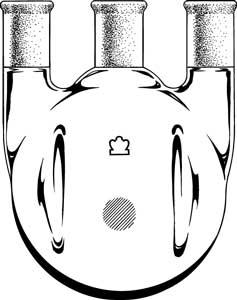 Dwk Life Sciences Kimble Three RB Indented 3 Vertical Neck Round Bottom Flask, 1 L - CSX6094000624