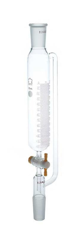 Dwk Life Sciences Kimble Add Graduated Addition Funnel with Pressure Line and Glass Plug, 250 mL - CSX6345300250