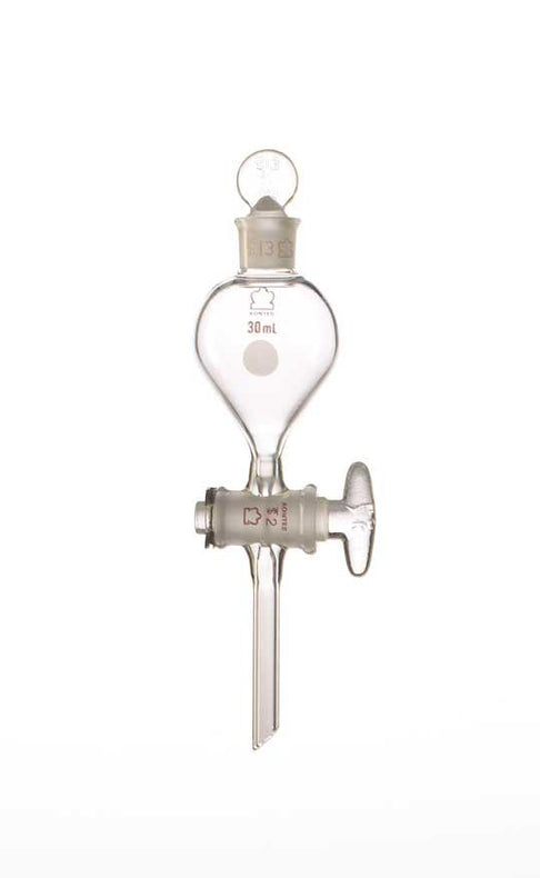 Dwk Life Sciences Kimble with Kontes Squibb Separatory Funnel without Stopper, Glass Stopcock, 60mL - 636010-0060 - 1 Each