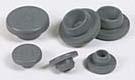 DWK Kimble Aluminum Seal Gray Chlorobutyl Straight-Sided Stoppers, 20 mm - 73811T-21 - 100 Each