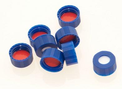 Dwk Life Sciences Kimble Open Top PE w / PTFE-Faced Blue Open-Top Polyethylene Screw Cap with PTFE Faced Rubber Liner, 9-425, Standard Septa - CSX73812BL942